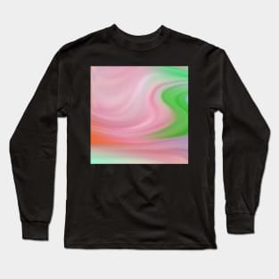 Pink and Green Marble Waves Long Sleeve T-Shirt